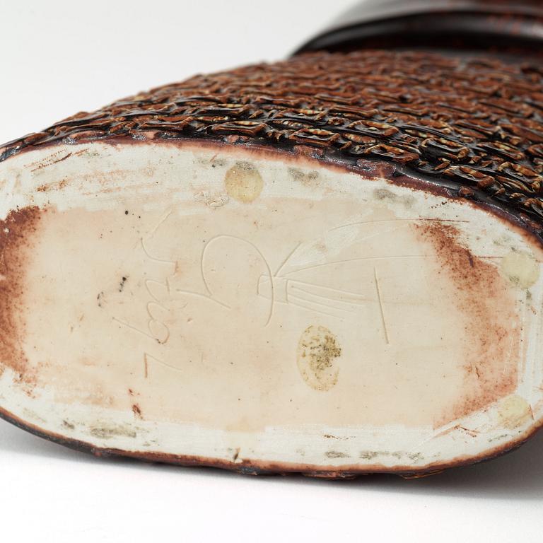 A Stig Lindberg stoneware vase, Gustavsberg studio 1972.