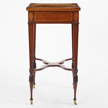 A late Gustavian mahogany parquetry table by L. Qvarnberg '(master in Stockholm 1801-1813).