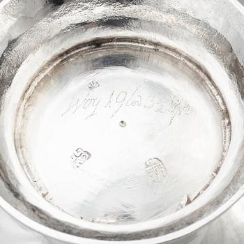 A Danish parcel-gilt silver saucepan, mark of Christian Werum, Copenhagen 1779. Fabricius hallmark.