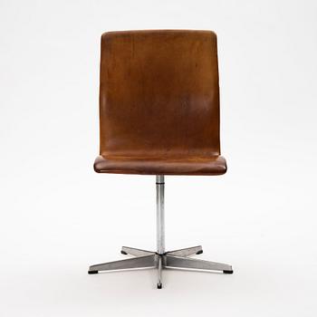 Arne Jacobsen, a cognac coloured leather 'Oxford' chair, Fritz Hansen Denmark, 1950-60s.