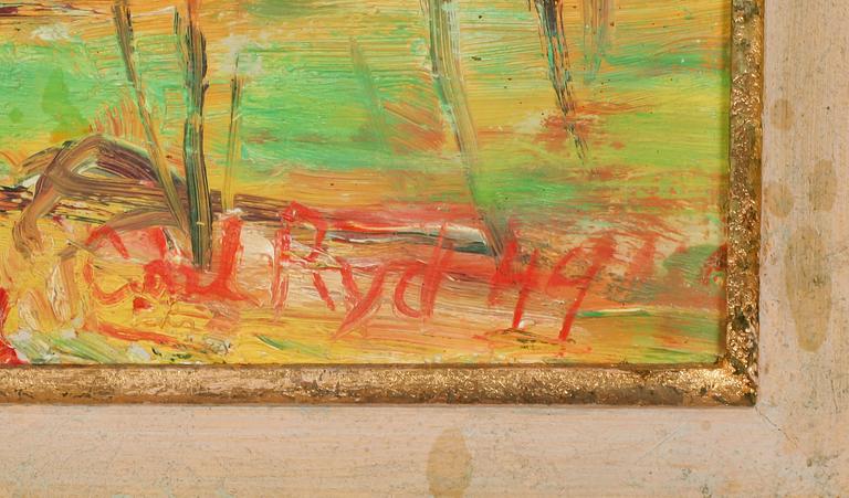 CARL RYD, olja på pannå, signerad och daterad 49.