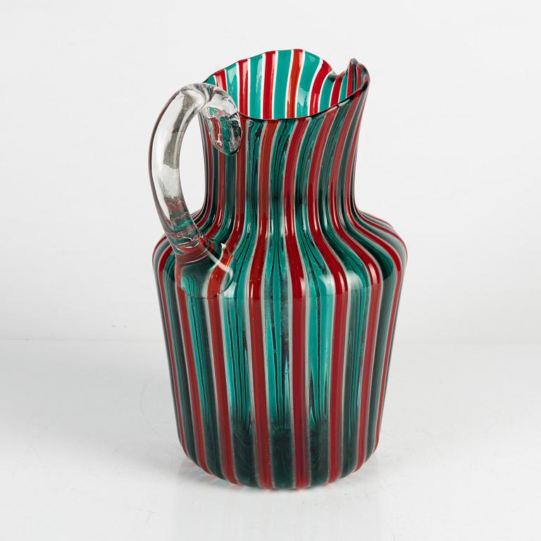 Gio Ponti, a glass pitcher, Venini, Murano, Italy, 1950s, model 909.