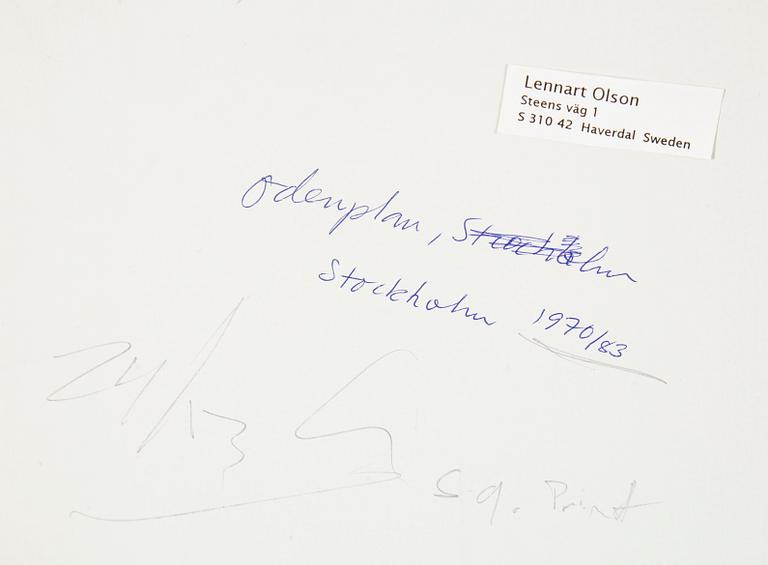 LENNART OLSON, silver gelatin print mounted on paper cardboard.