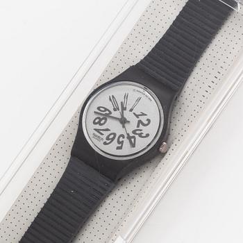 Swatch, Black Night, wristwatch, 25 mm.