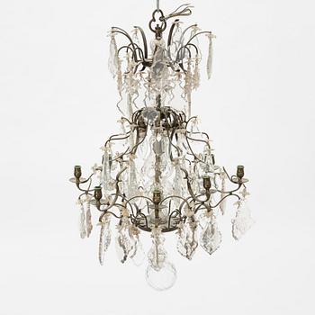 A rococo style chandelier from around the year 1900.