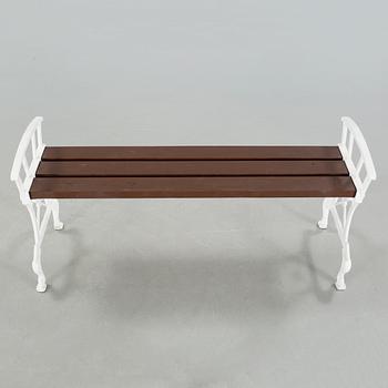 Garden bench, for late 20th century.