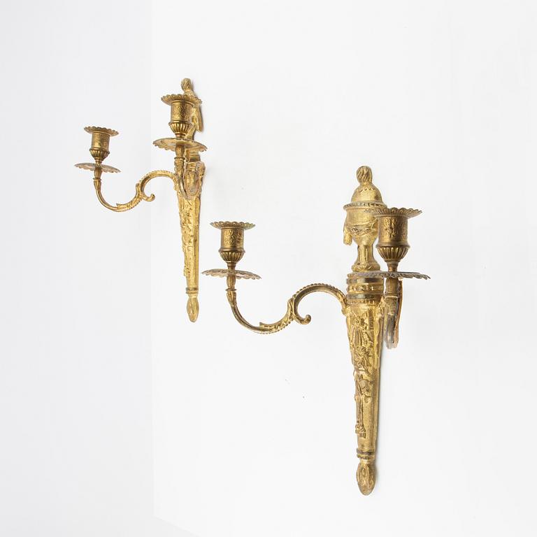 Wall appliqués, a pair in Louis XVI style, circa 1900.