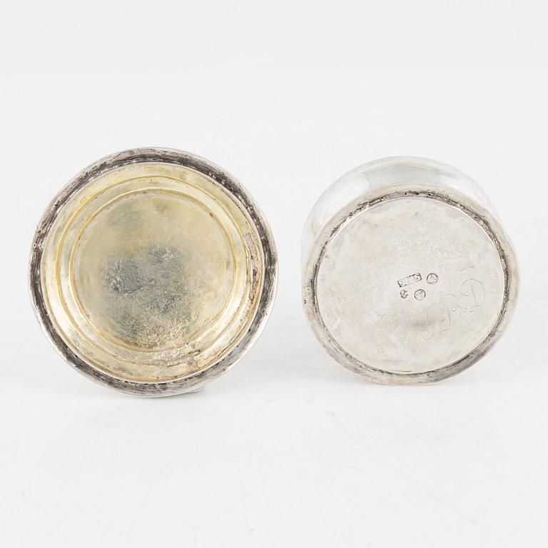 Dosor, 2 st, silver, Sverige, 1800-tal.