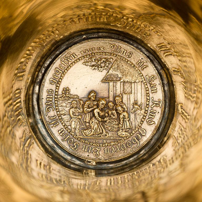 BALTIALAINEN HOPEINEN KILTAPIKARI, Riiga 1757, Johan Diedrich Rehwald (1738-1781), paino 418 g.