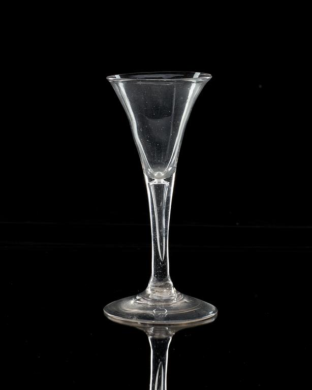 An 18th Century wine glass, Swedish or English.