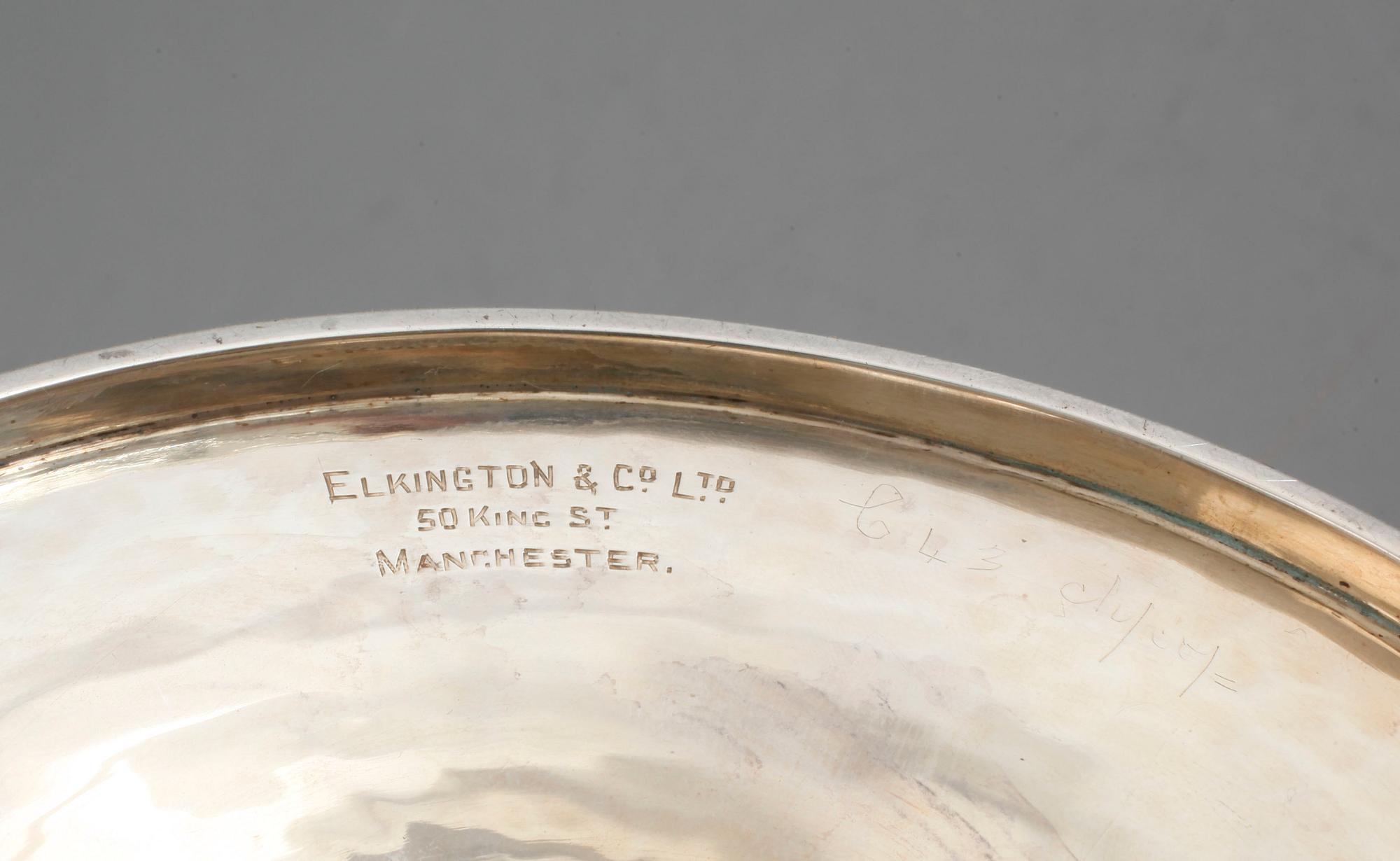 SKÅL, silver, Elkington & Co, London, jugend, tidigt 1900-tal, vikt 762 gram.