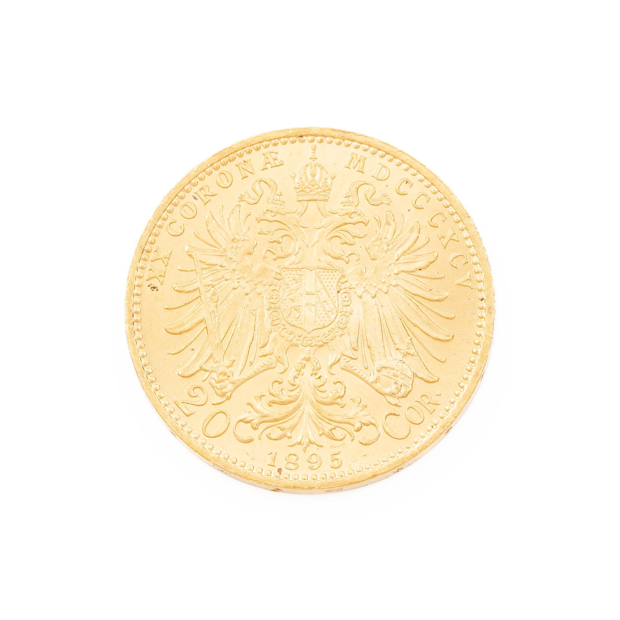 Gold coin, Austria-Hungary, 20 Corona, 1895.