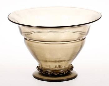 SKÅL PÅ FOT, 2 st olika, glas, 1900-talets första hälft.