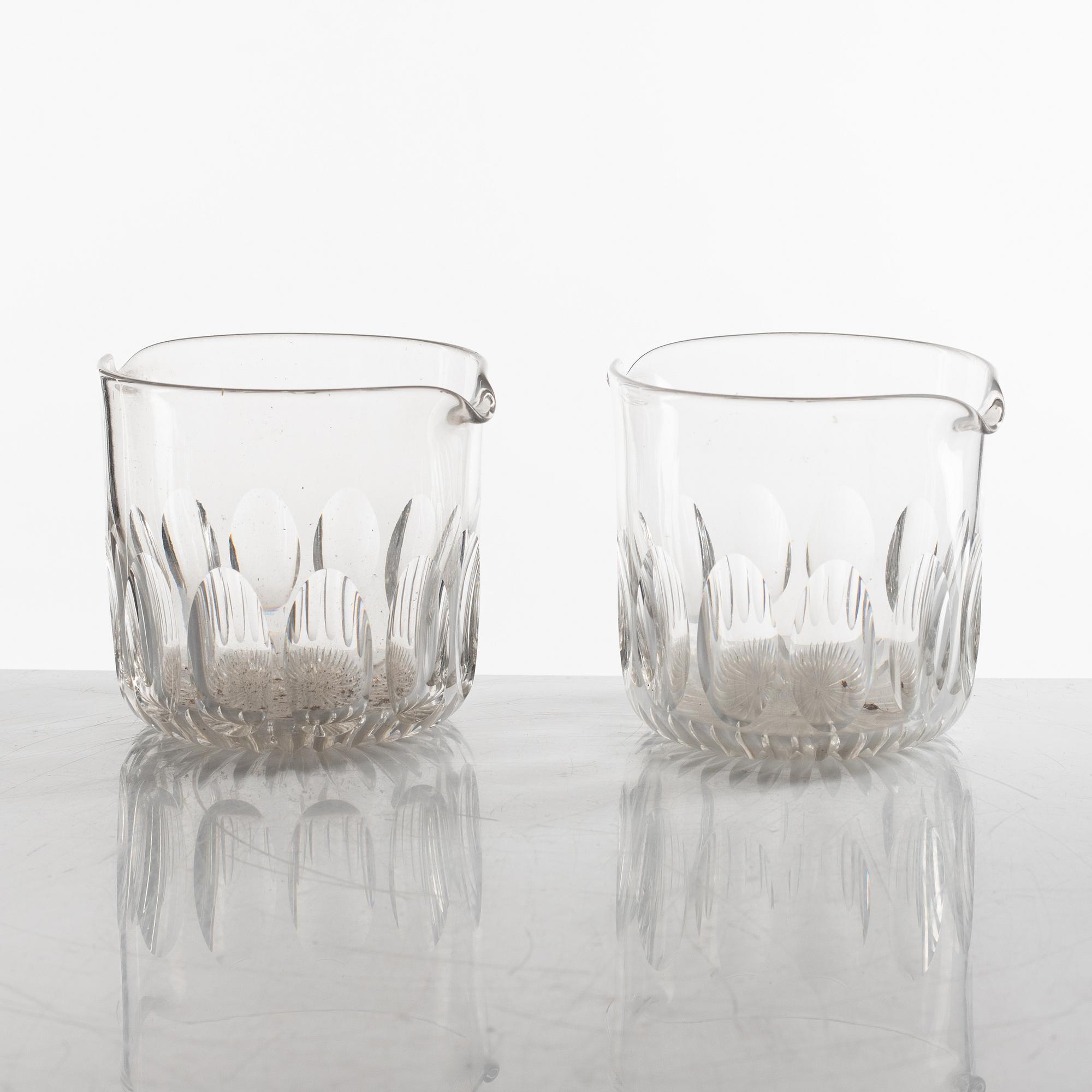 Sköljkoppar, 13 stycken, glas. Sent 1800-tal.