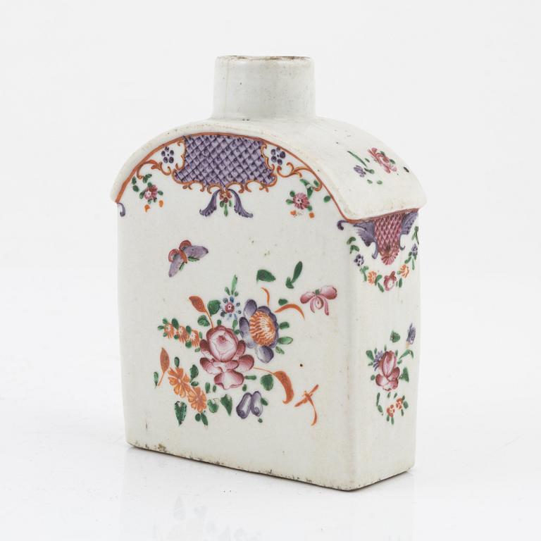 A famille rose tea caddy, Qing dynasty, Qianlong (1736-95).