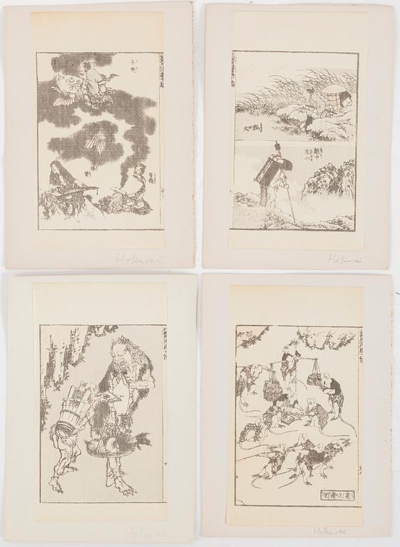 SHEETS from woodblock book, 24 pc, Japan, 19th century.