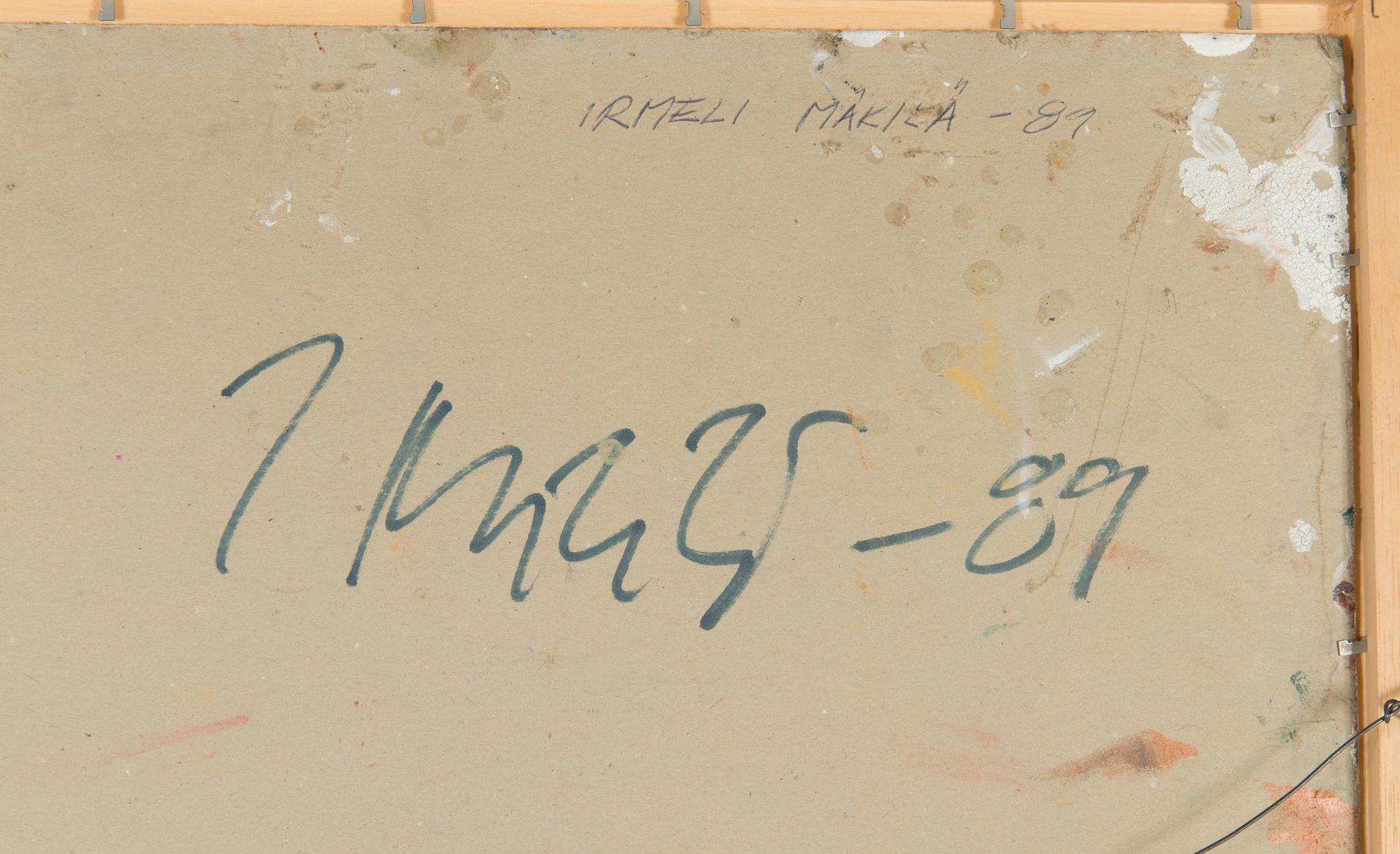 Irmeli Mäkilä, collage, signed and dated -89 a tergo.