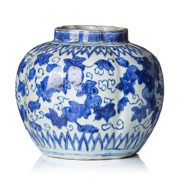 989. A melon shaped jar, Ming dynasty, Wanli (1572-1620).