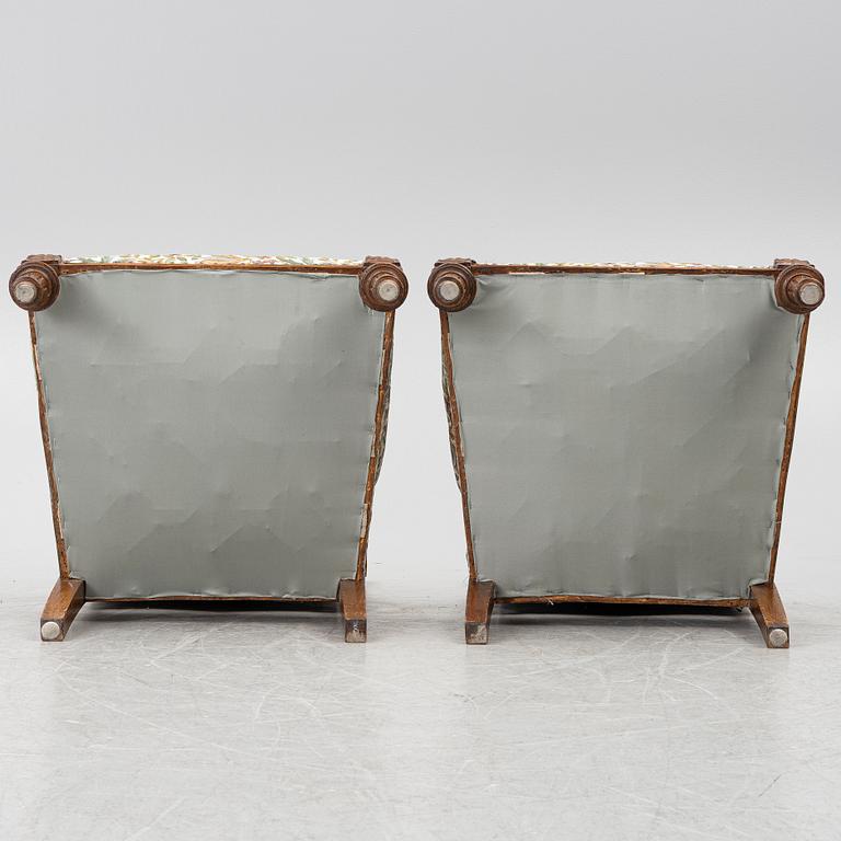 A pair of armchairs, circa 1900.