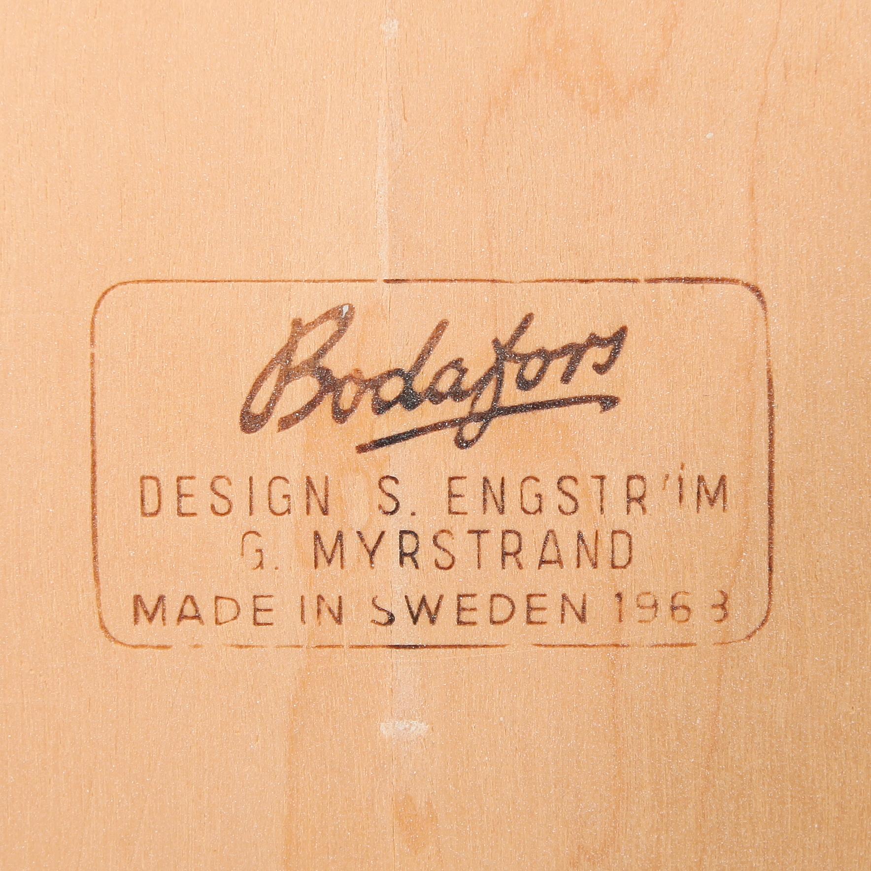 SÄNGBORD, 1 par, S. Engström & G. Myrstrand, Bodafors, 1900-talets andra hälft.