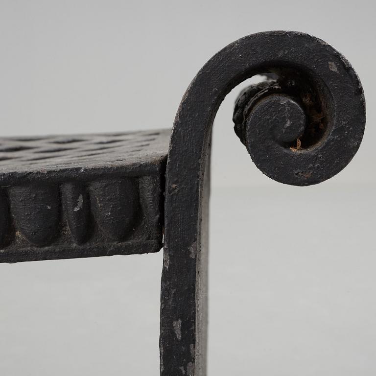 Folke Bensow, A Folke Bensow Swedish Grace cast iron stool, model 'Taburett Nr 1', Näfveqvarn, Sweden circa 1925.