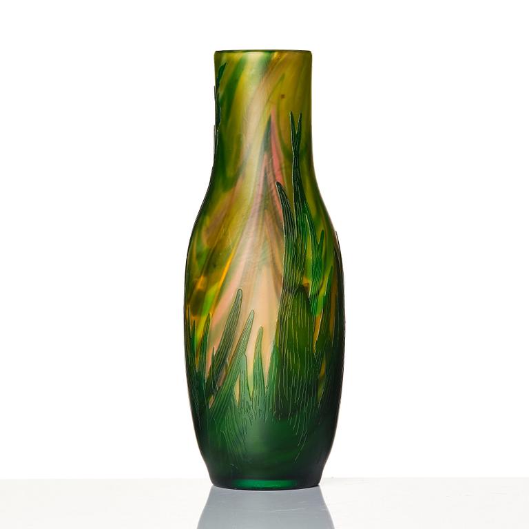 Fritz Blomqvist, vas, överfångsglas, Orrefors, jugend, 1915-17.