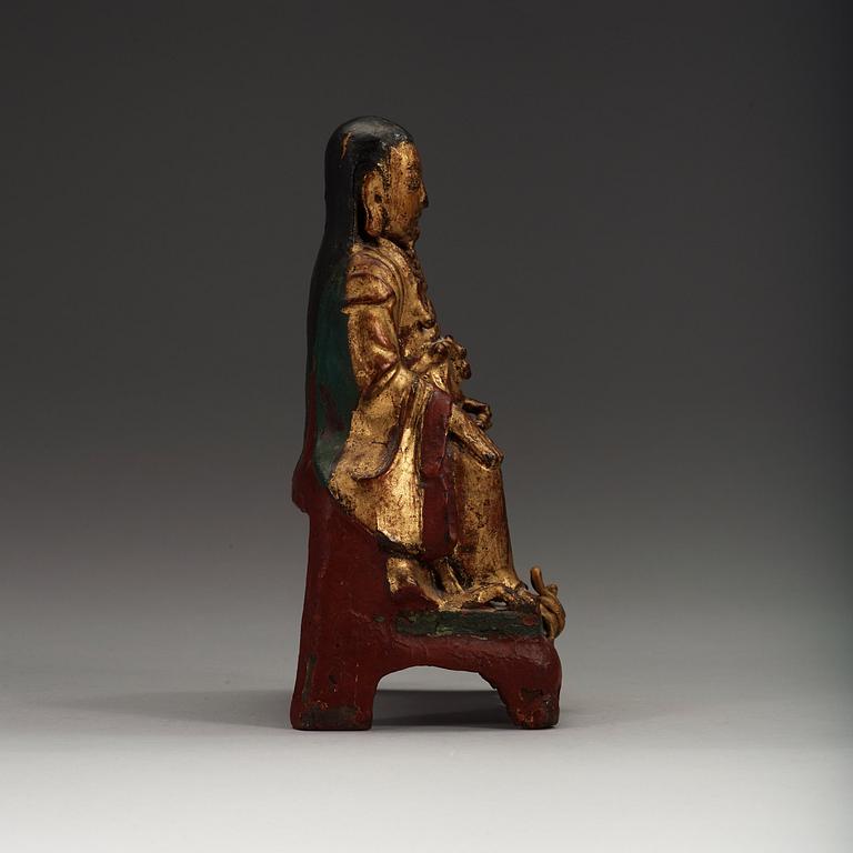 A bronze figure of a deity, Ming dynasty (1368-1644).