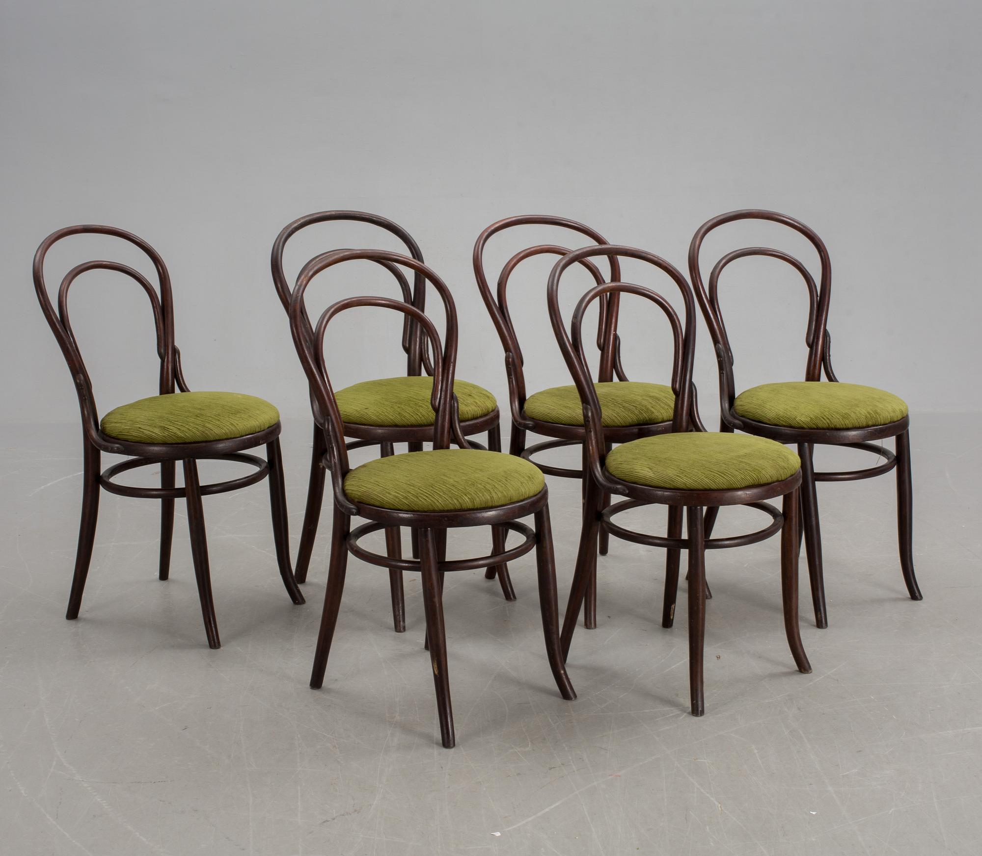 STOLAR, 6 st, stämpelmärkta Thonet.
