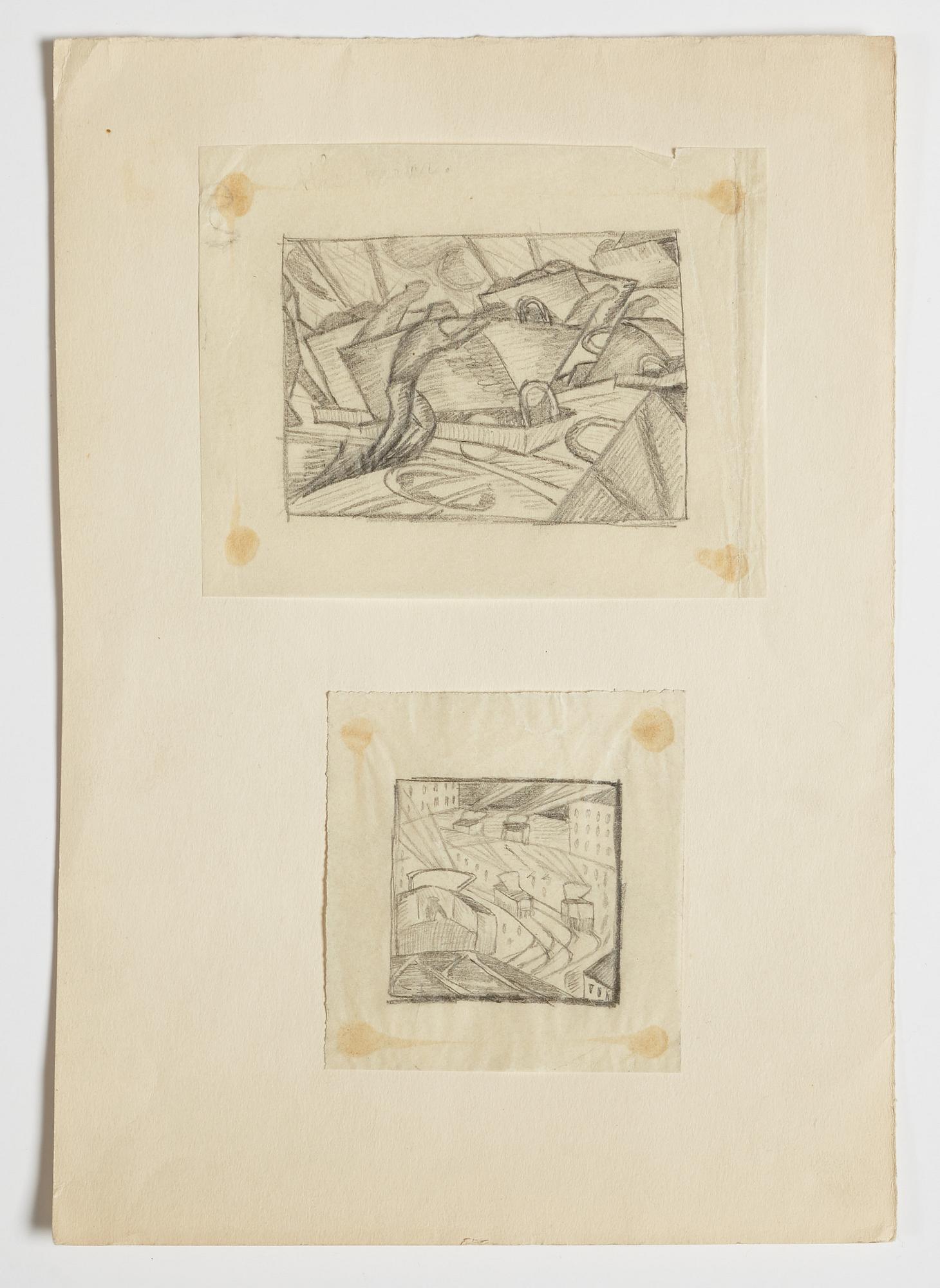 GÖSTA ADRIAN-NILSSON, pencil on paper (2), unsigned. Probably executed circa 1915-1917.