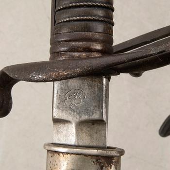 Sabre, French, 1882 for infantry, African model, with scabbard.