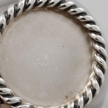 MUGGAR, 6 st samt COASTERS, 6 st, silver, 1900-tal. Vikt 980 g.