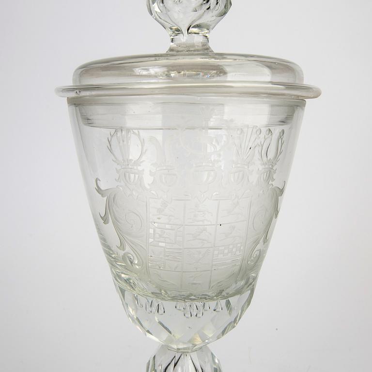 Lockpokal Barockstil sent 1800-tal/tidigt 1900-tal glas.