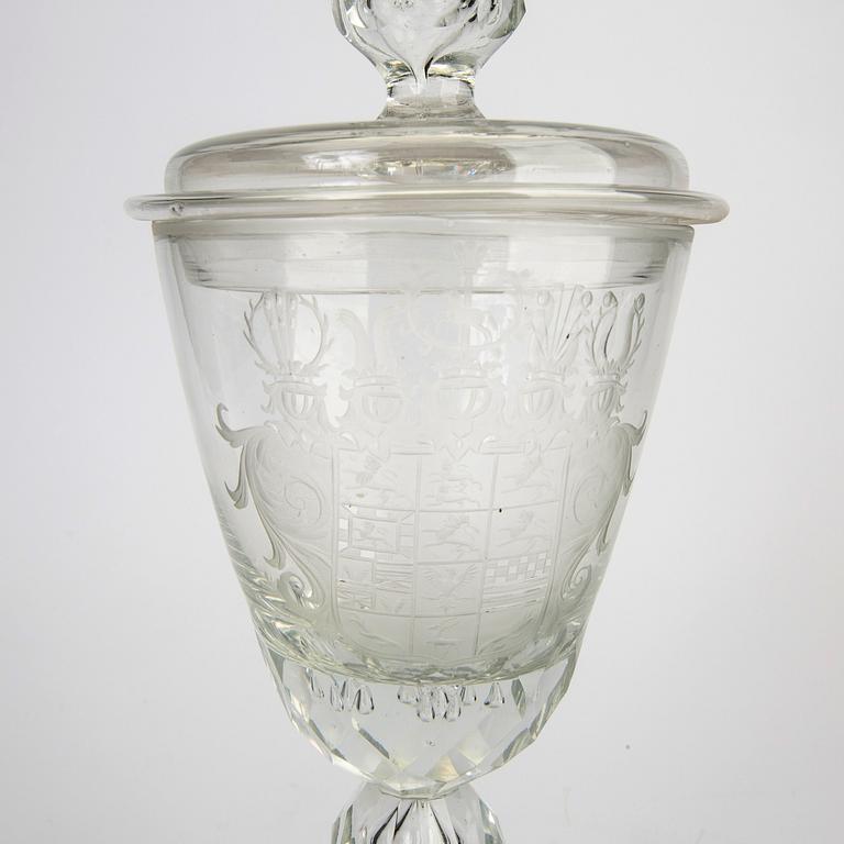 A Baroque style glass goblet first half of the 20th century.