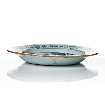 A group of three faience dishes, 18th century.