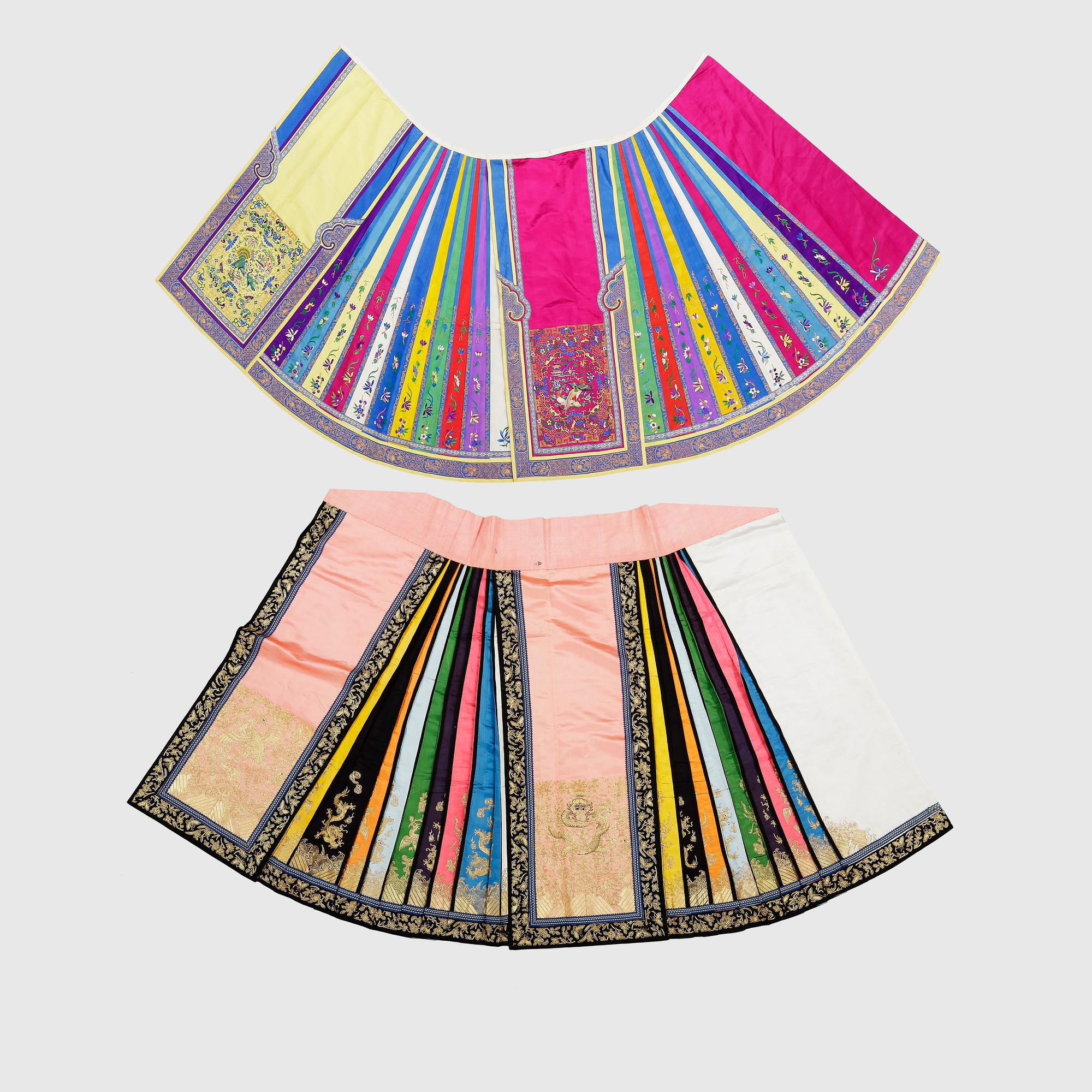 KJOLAR, 2 st, siden, Kina, sen Qing dynasti.