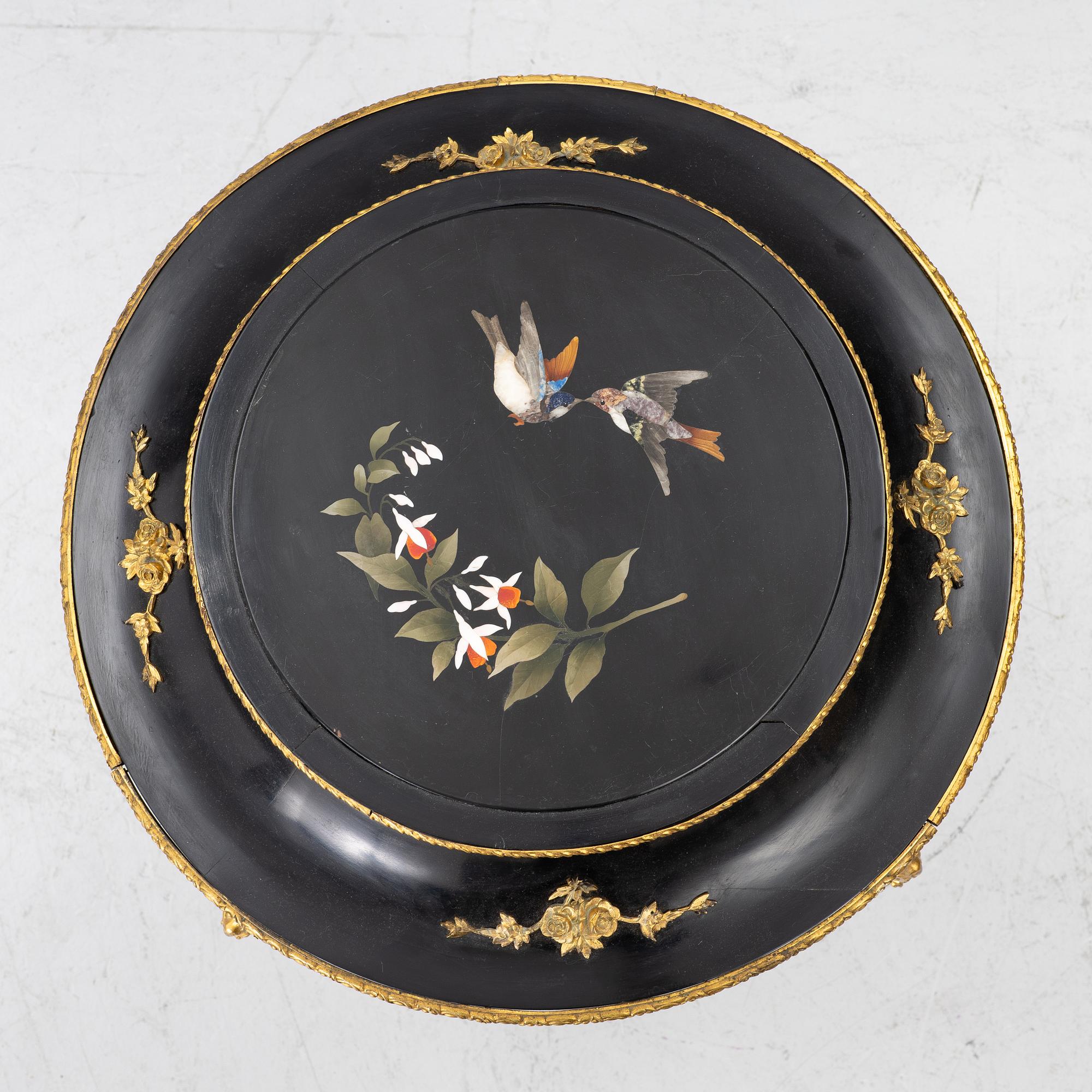 A rococo-revival pietre dure-top table, later part 19th century.