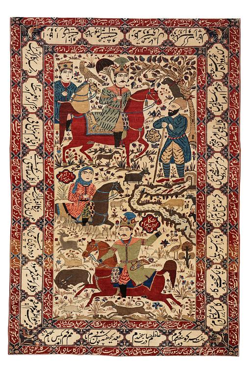 MATTA, semiantik Keshan figural, s.k. Motachem, ca 205,5 x 140,5 cm.