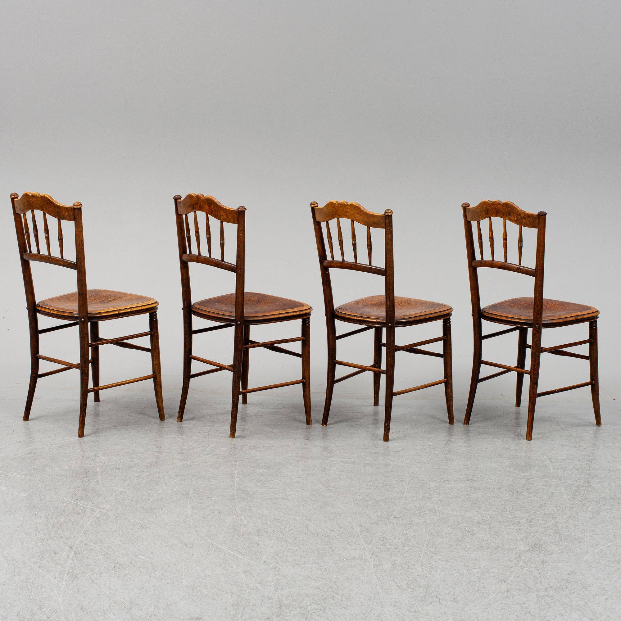 A set of four chairs, early 20th century.