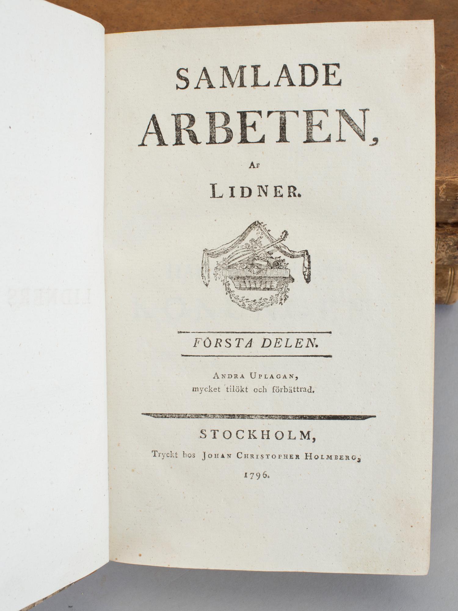 BOKPARTI, 7 vol, bla Myrthen och Cypresser av Carl Eldh, 1725, Poëmatum av Gustaf Lithou, 1734.