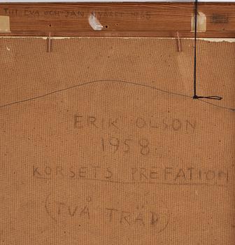 Erik Olson, oil on panel, signed and dated 1958.