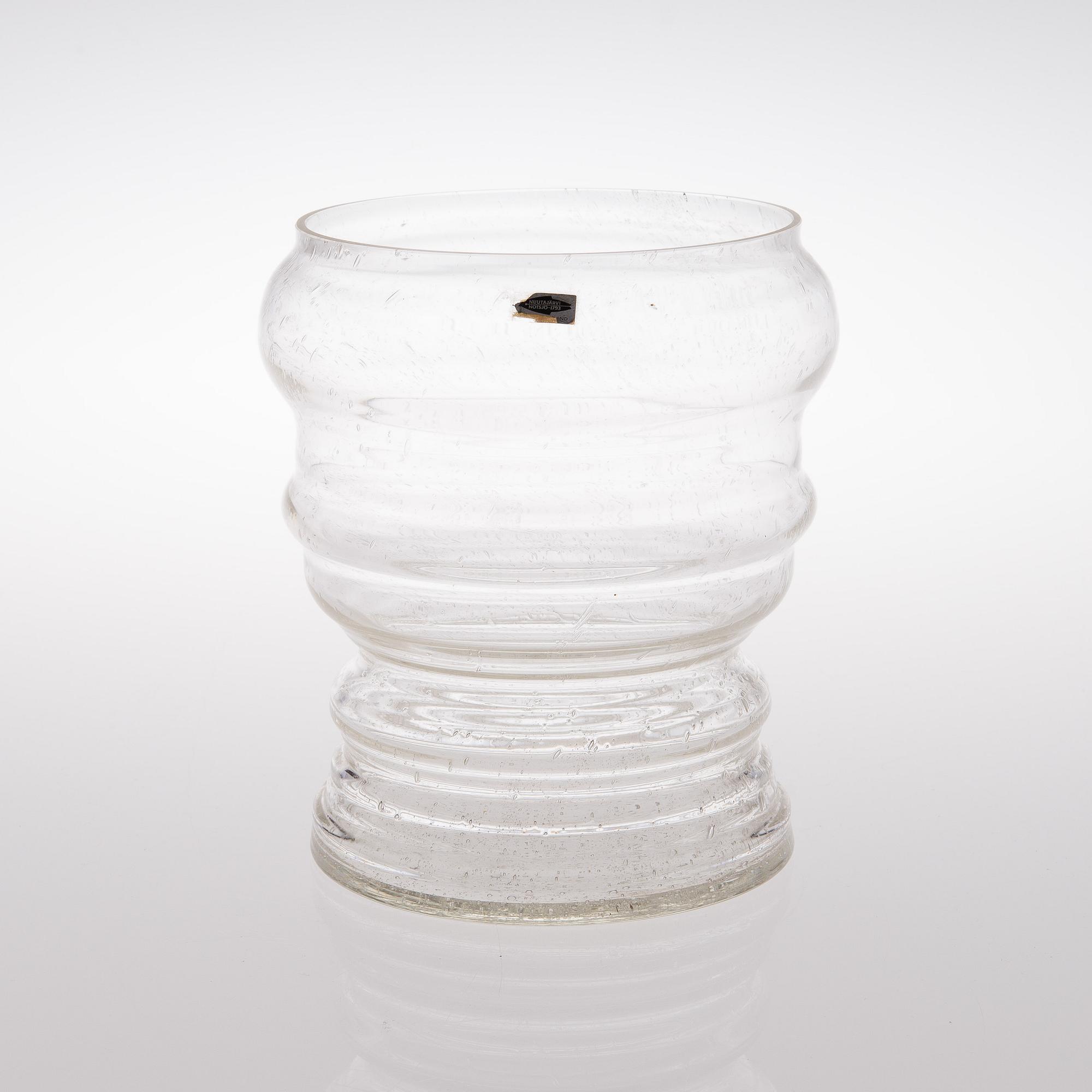 glass vase model 1495, Nuutajärvi Finland 1970s.