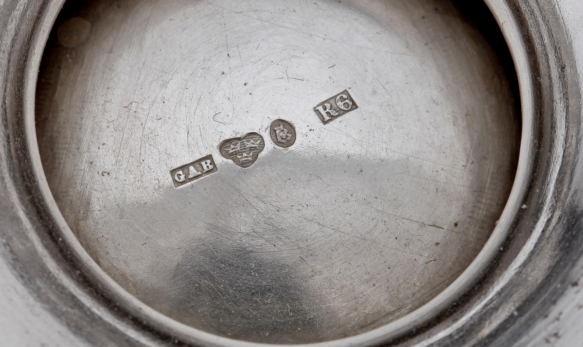 KAFFESERVIS, 3 delar, silver, nyrenässans, GAB, Stockholm 1895. Totalvikt ca 900 gram.