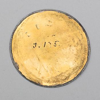 A Russian early 19th century silver-gilt and niello plaque, possibly Moscow.