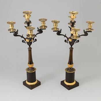 A PAIR OF CANDELABRA, empire-style, ca 1900.