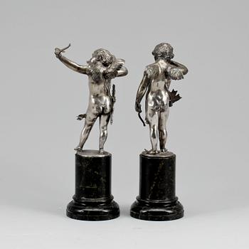 FIGURINER, vitmetall, 1800-tal.