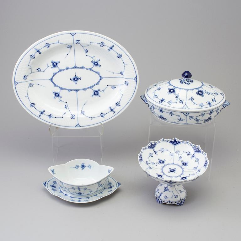A 37-piece porcelain service, 'Musselmalet', Royal Copenhagen,