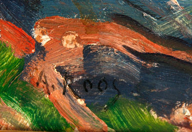 ALEXANDER ROOS, olja på pannå, sign.