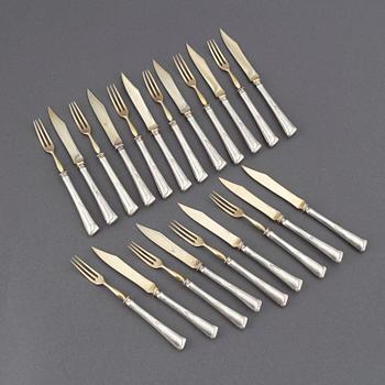 10+11 silver cutlery, Cg Hallberg Stockholm 1907, JM Johansson Göteborg 1936.