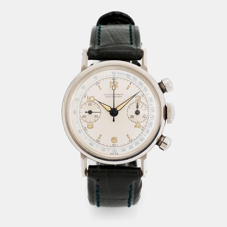 Ulysse Nardin, Locle Suisse, chronograph, "François Borgel Case", ca 1945.