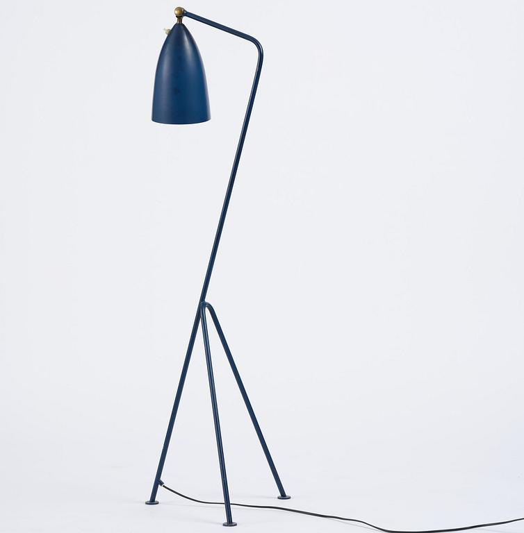 Greta Magnusson Grossman, a blue "Grasshopper" floor lamp model "G-33", Bergboms, Malmö, 1950s.